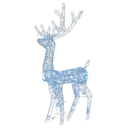 Decorazioni Natalizie Renne in Acrilico 3pz 120cm Bianco Freddo