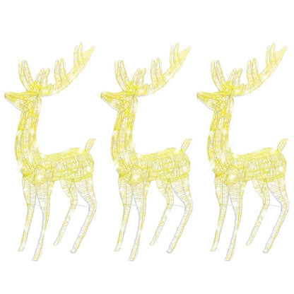 Renne di Natale XXL in Acrilico 250 LED 3 pz 180cm Bianco Caldo