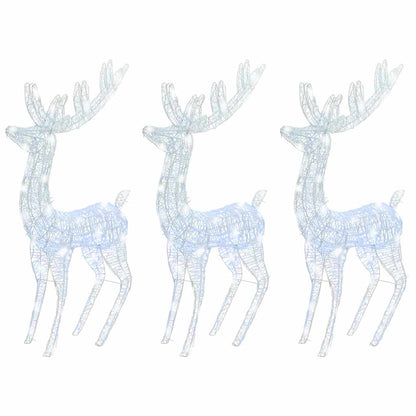 Renne di Natale XXL in Acrilico 250 LED 3pz 180cm Bianco Freddo