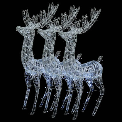 Renne di Natale XXL in Acrilico 250 LED 3pz 180cm Bianco Freddo