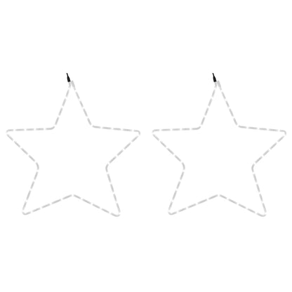 Figure Natalizie Stelle con 48 LED 2pz Bianco Caldo 56 cm