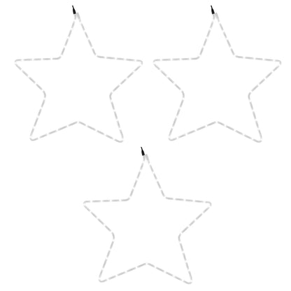 Figure Natalizie Stelle con 48 LED 3 pz Bianco Caldo 56 cm