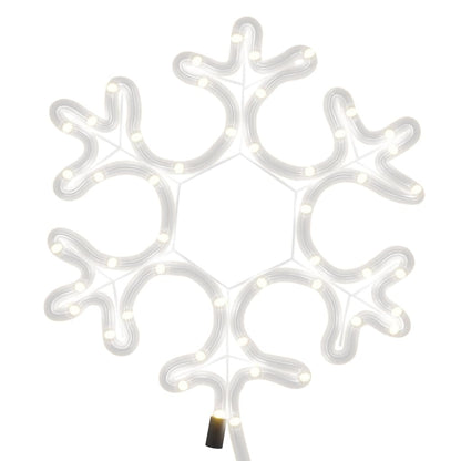 Figura Natalizia Fiocco di Neve LED 3 pz Bianco Caldo 27x27 cm
