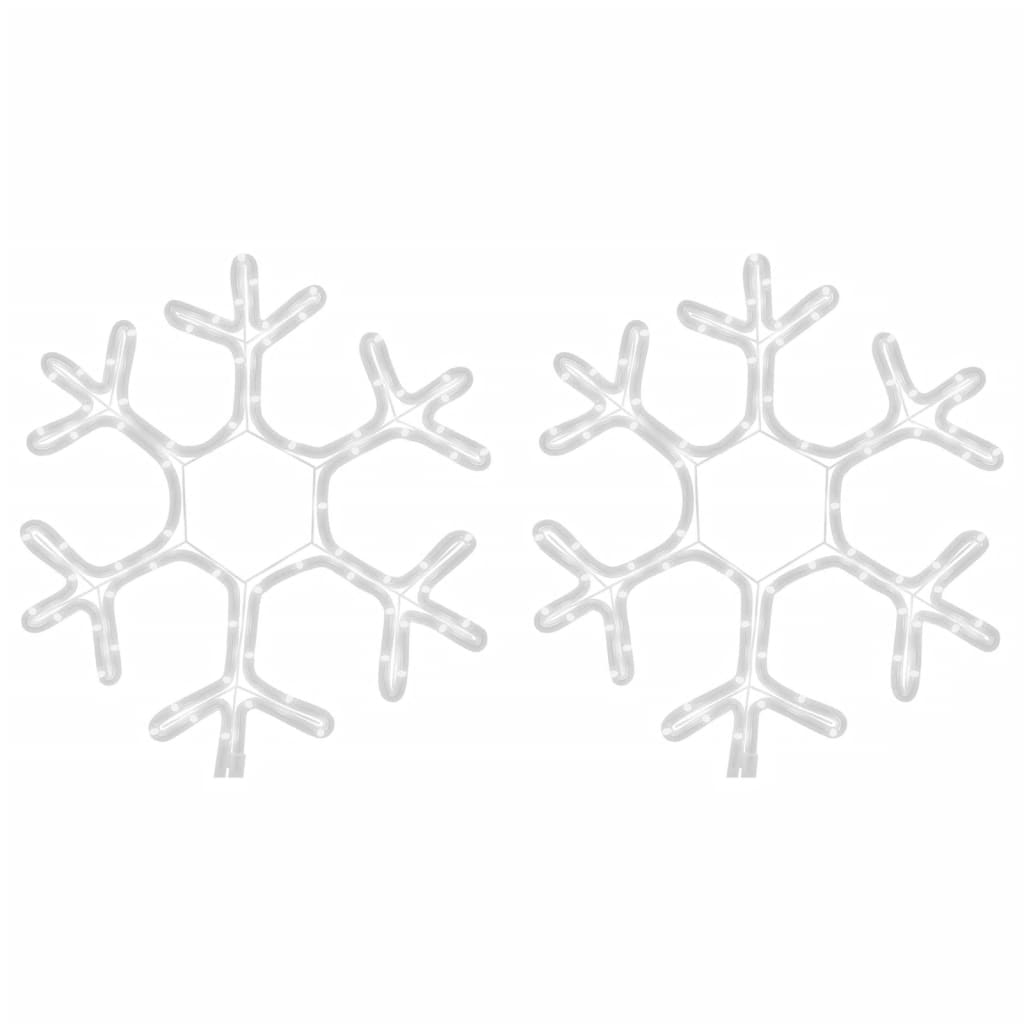 Figura Natalizia Fiocco di Neve LED 2 pz Bianco Caldo 38x37 cm