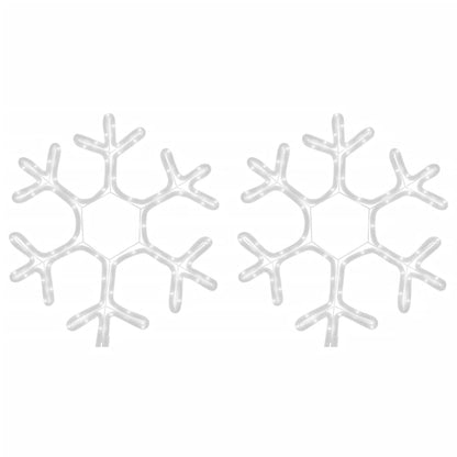 Figura Natalizia Fiocco di Neve LED 2 pz Bianco Caldo 38x37 cm