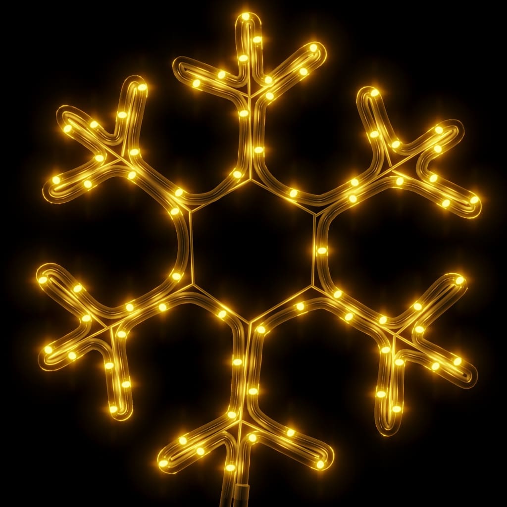 Figura Natalizia Fiocco di Neve LED 3 pz Bianco Caldo 38x37 cm