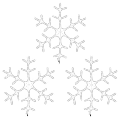 Figura Natalizia Fiocco di Neve LED 3 pz Bianco Caldo 59x59 cm