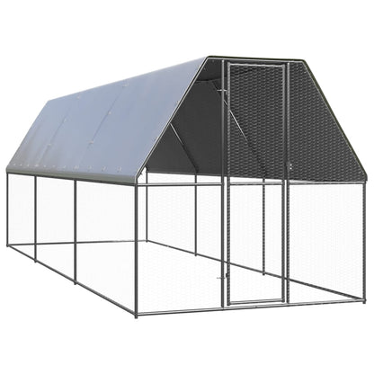 Gabbia per Polli da Esterno 2x6x2 m in Acciaio Zincato