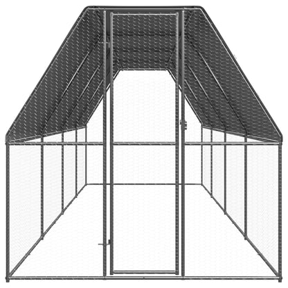 Gabbia per Polli da Esterno 2x8x2 m in Acciaio Zincato