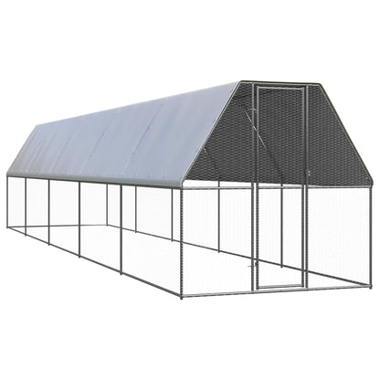 Gabbia per Polli da Esterno 2x10x2 m in Acciaio Zincato