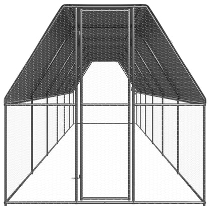 Gabbia per Polli da Esterno 2x12x2 m in Acciaio Zincato