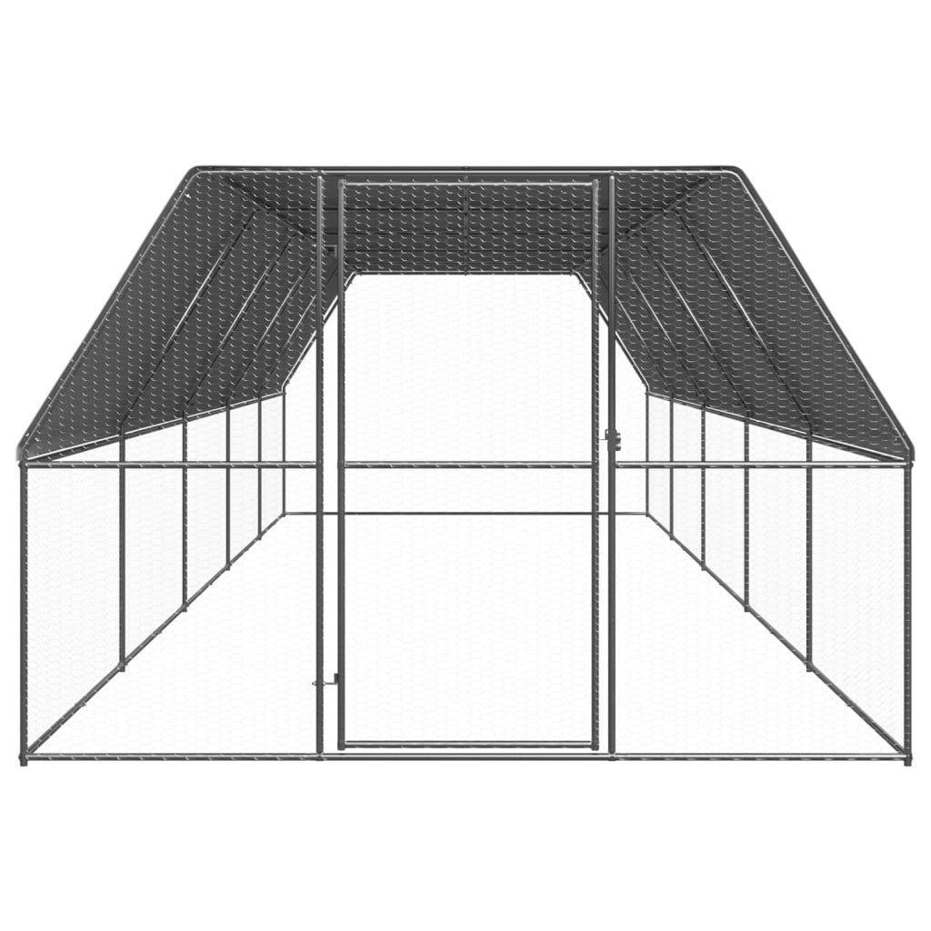 Gabbia per Polli da Esterno 3x10x2 m in Acciaio Zincato