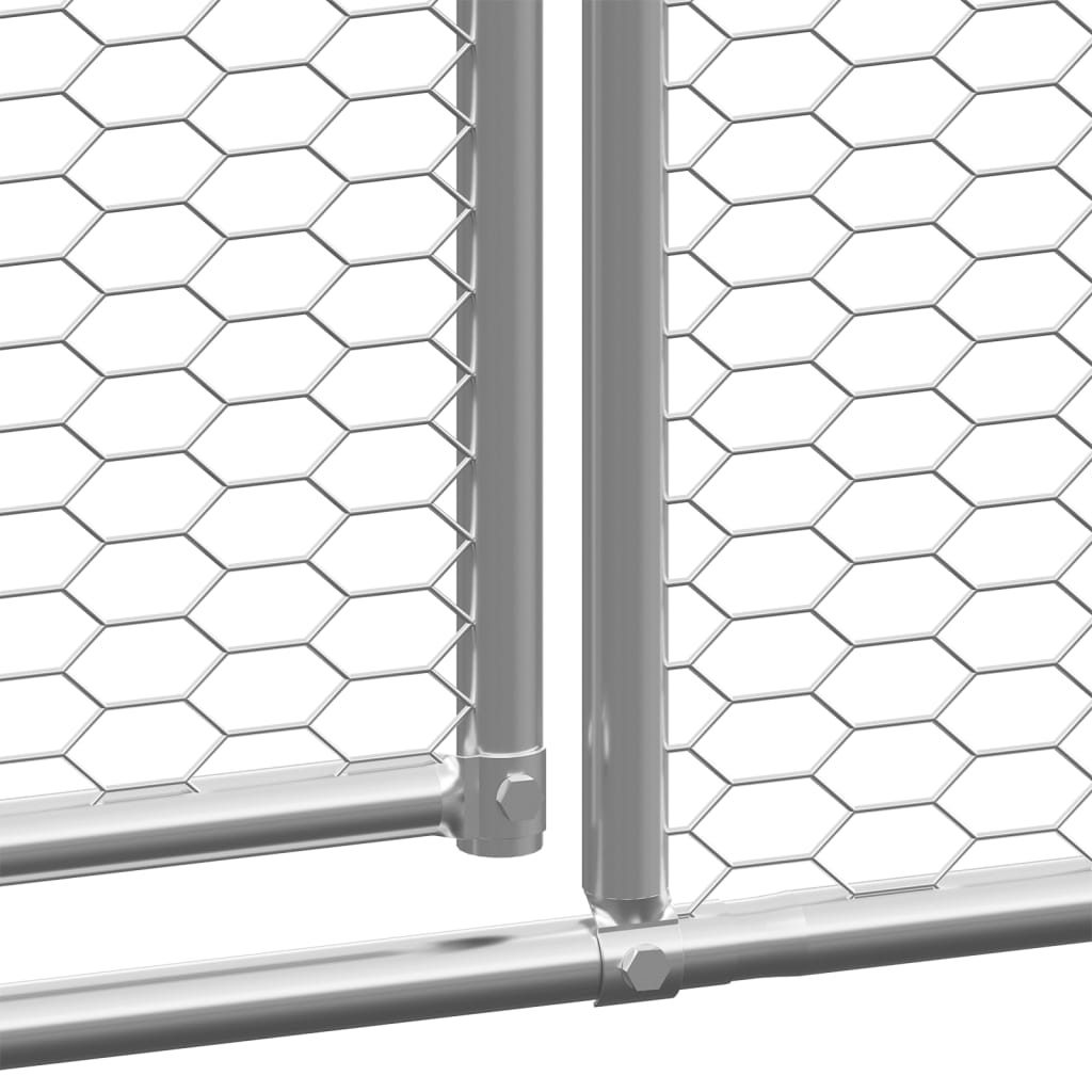 Gabbia per Polli da Esterno 3x12x2 m in Acciaio Zincato