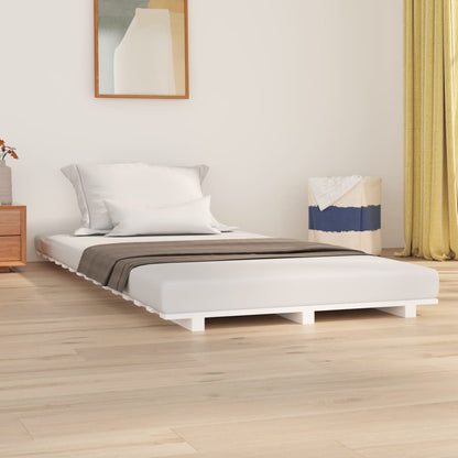 Giroletto senza Materasso Bianco 100x200 cm Legno Massello Pino