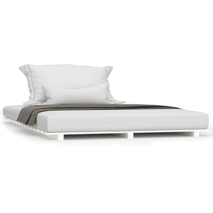 Letto senza Materasso Bianco 120x190 cm Legno Massello di Pino