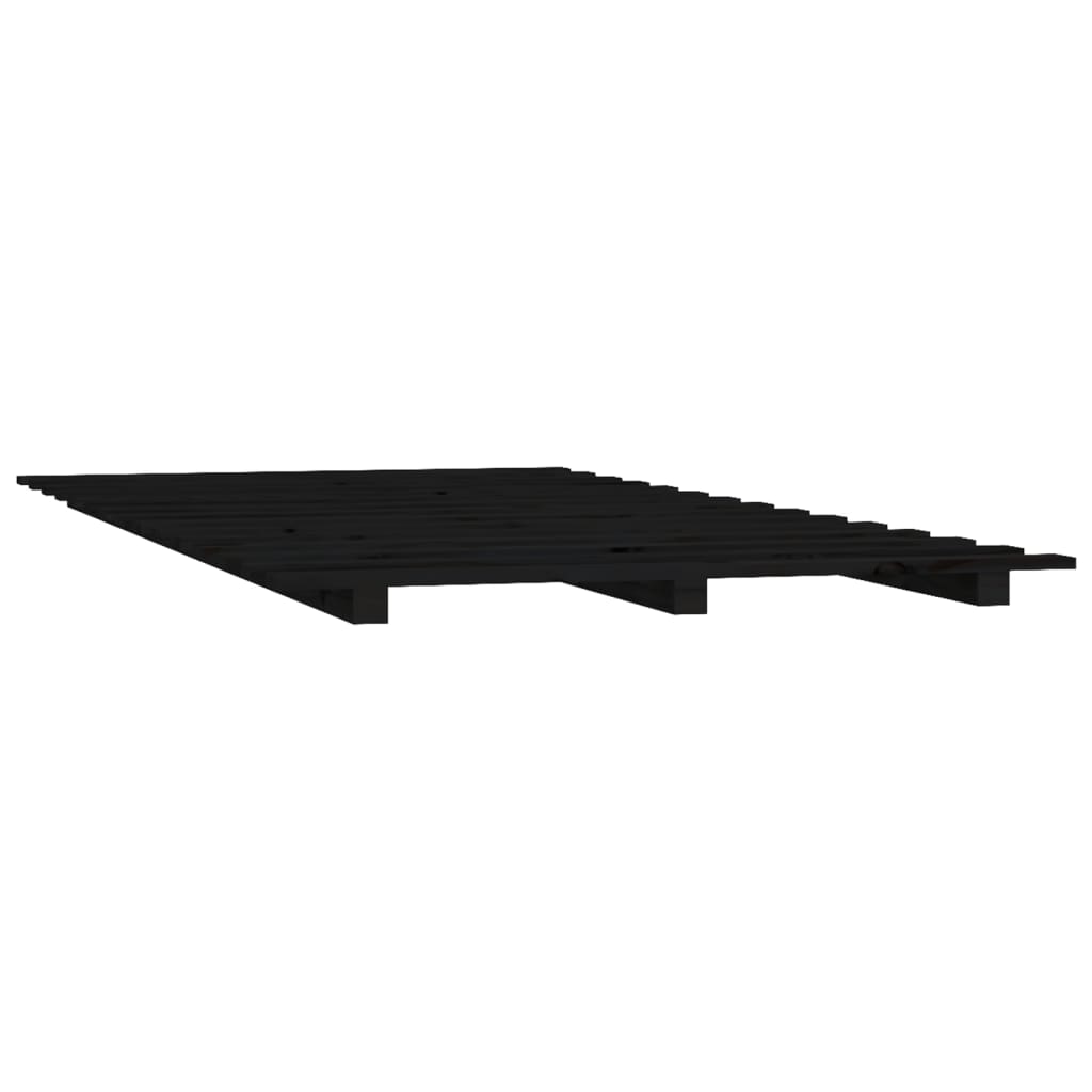 Giroletto Nero 120x190 cm Legno Massello di Pino