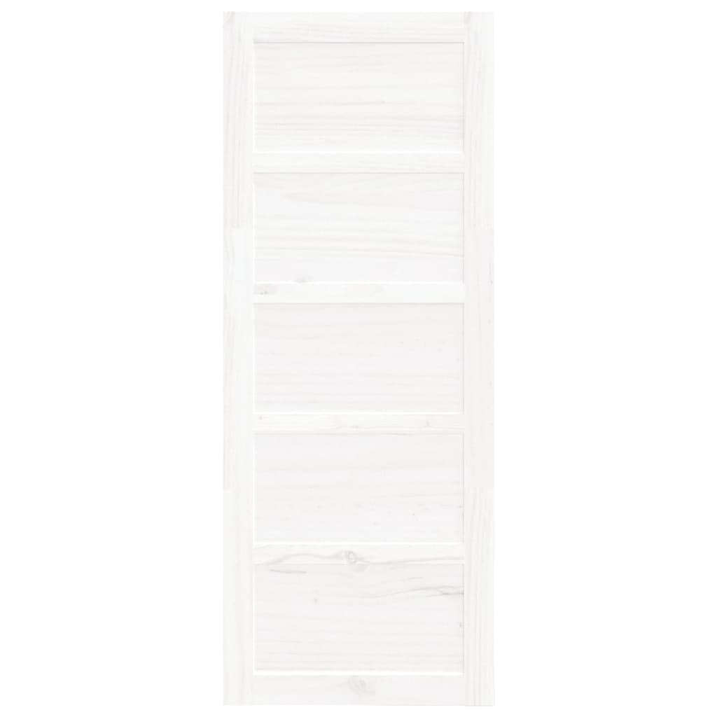 Porta del Granaio Bianca 80x1,8x204,5 cm Legno Massello di Pino