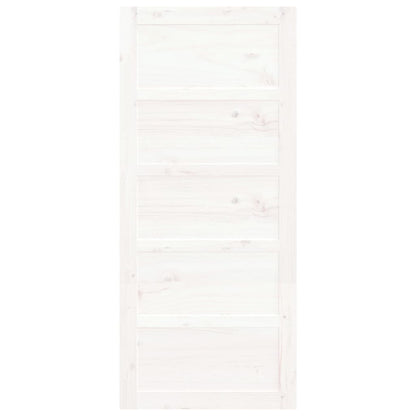 Porta del Granaio Bianca 90x1,8x204,5 cm Legno Massello di Pino