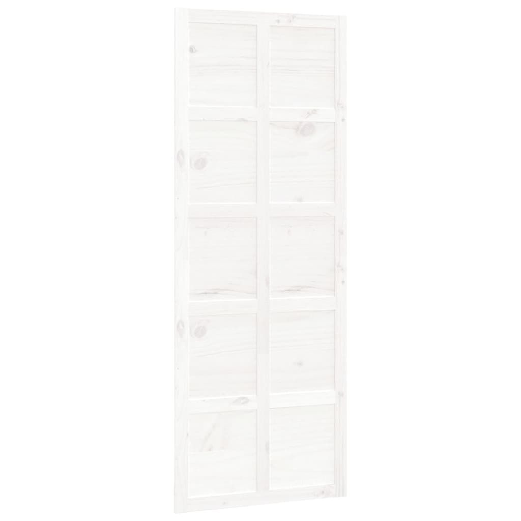 Porta del Granaio Bianca 80x1,8x214 cm Legno Massello di Pino