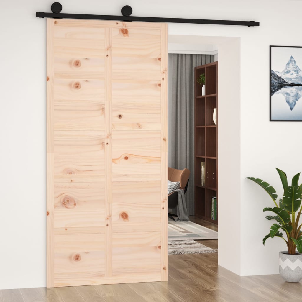 Porta del Granaio 100x1,8x214 cm in Legno Massello di Pino