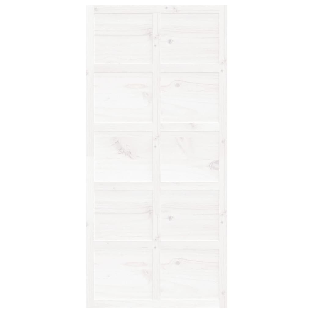 Porta del Granaio Bianca 100x1,8x214 cm Legno Massello di Pino