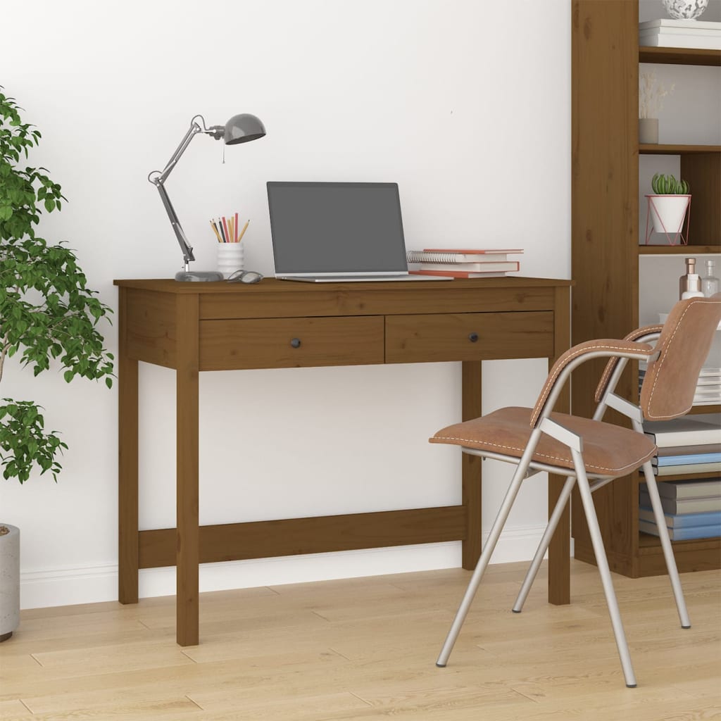 Scrivania con Cassetti Ambra 100x50x78 cm Legno Massello Pino