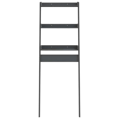 Rastrelliera da Bagno Grigia 63,5x32x179 cm Legno Massello Pino