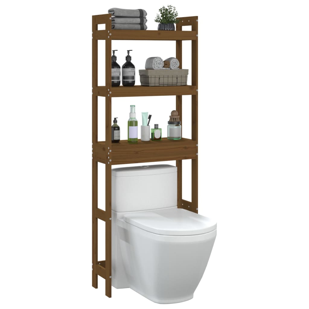 Rastrelliera da Bagno Ambra 63x26x171 cm Legno Massello Pino