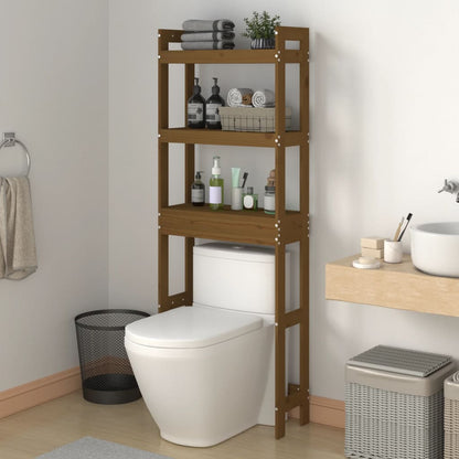 Rastrelliera da Bagno Ambra 63x26x171 cm Legno Massello Pino