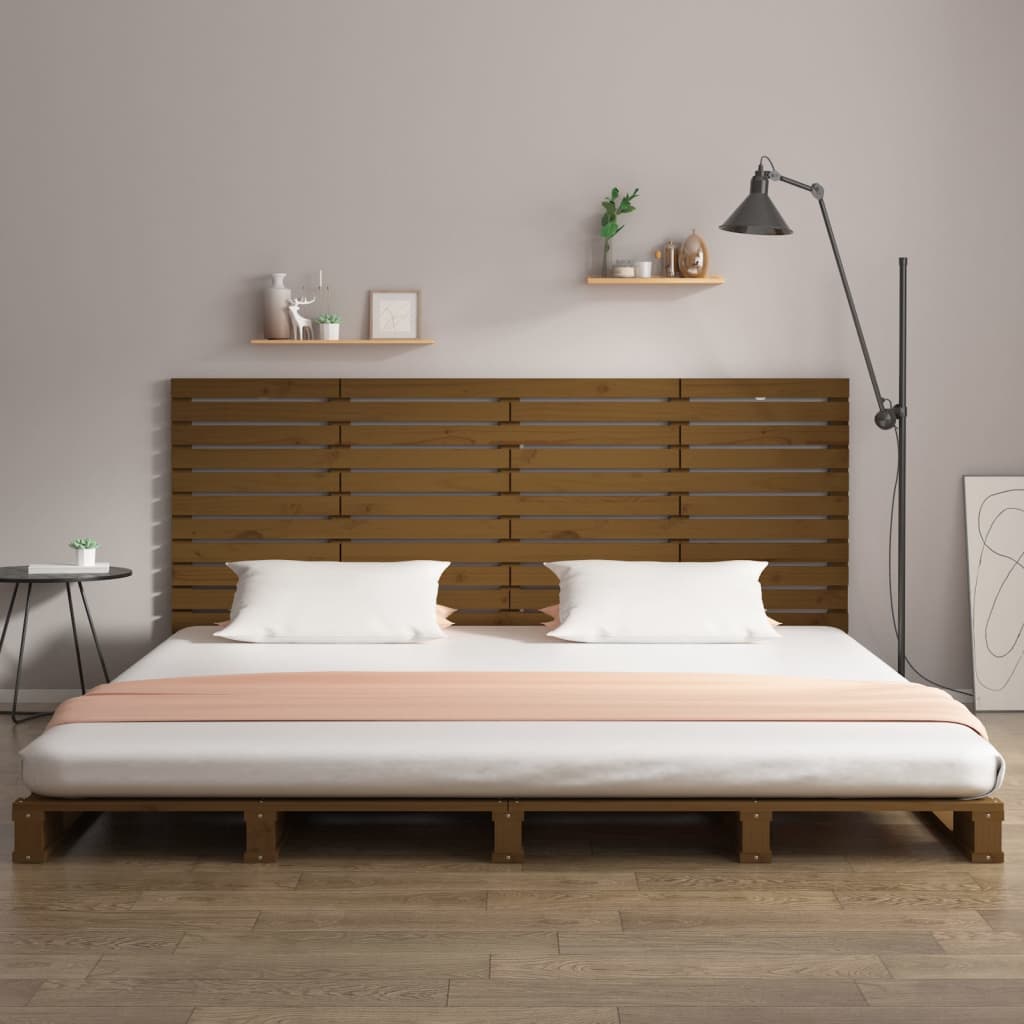 Testiera da Parete Ambra 206x3x91,5cm in Legno Massello di Pino