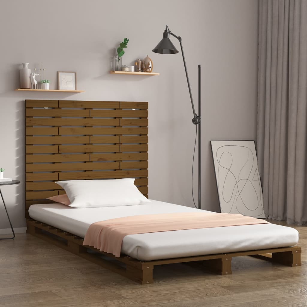 Testiera da Parete Ambra 96x3x91,5 cm in Legno Massello di Pino