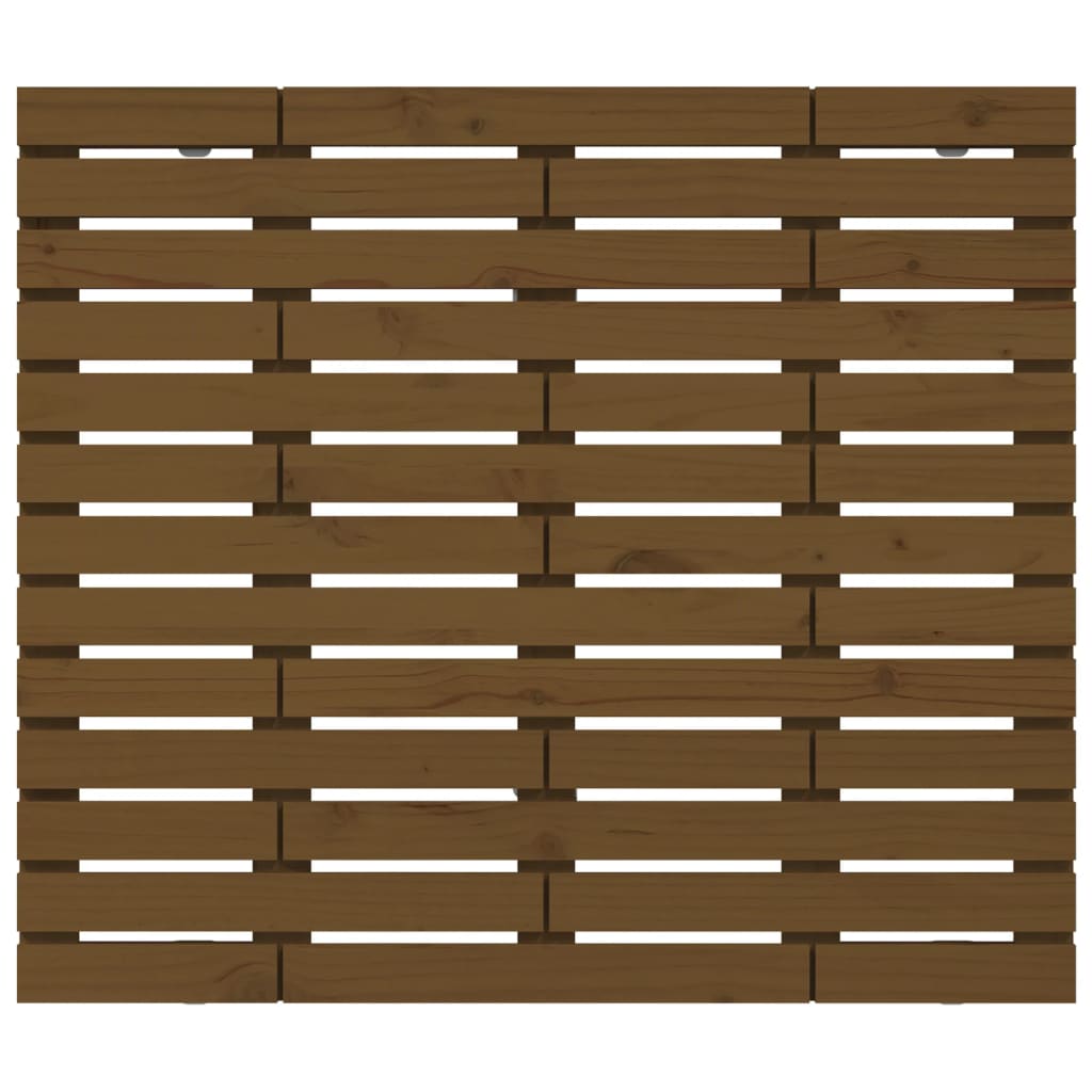 Testiera da Parete ambra 126x3x91,5cm in Legno Massello di Pino