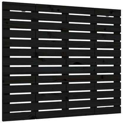 Testiera da Parete Nera 81x3x91,5cm in Legno Massello di Pino