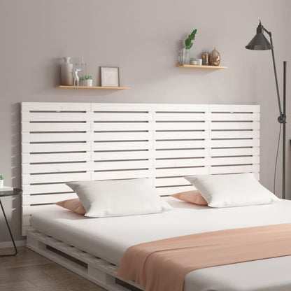 Testiera da Parete Bianca 166x3x91,5 cm Legno Massello di Pino