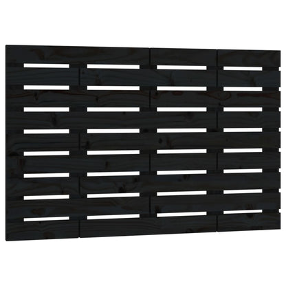 Testiera da Parete Nera 106x3x36 cm in Legno Massello di Pino