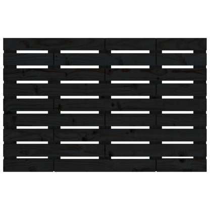 Testiera da Parete Nera 106x3x36 cm in Legno Massello di Pino