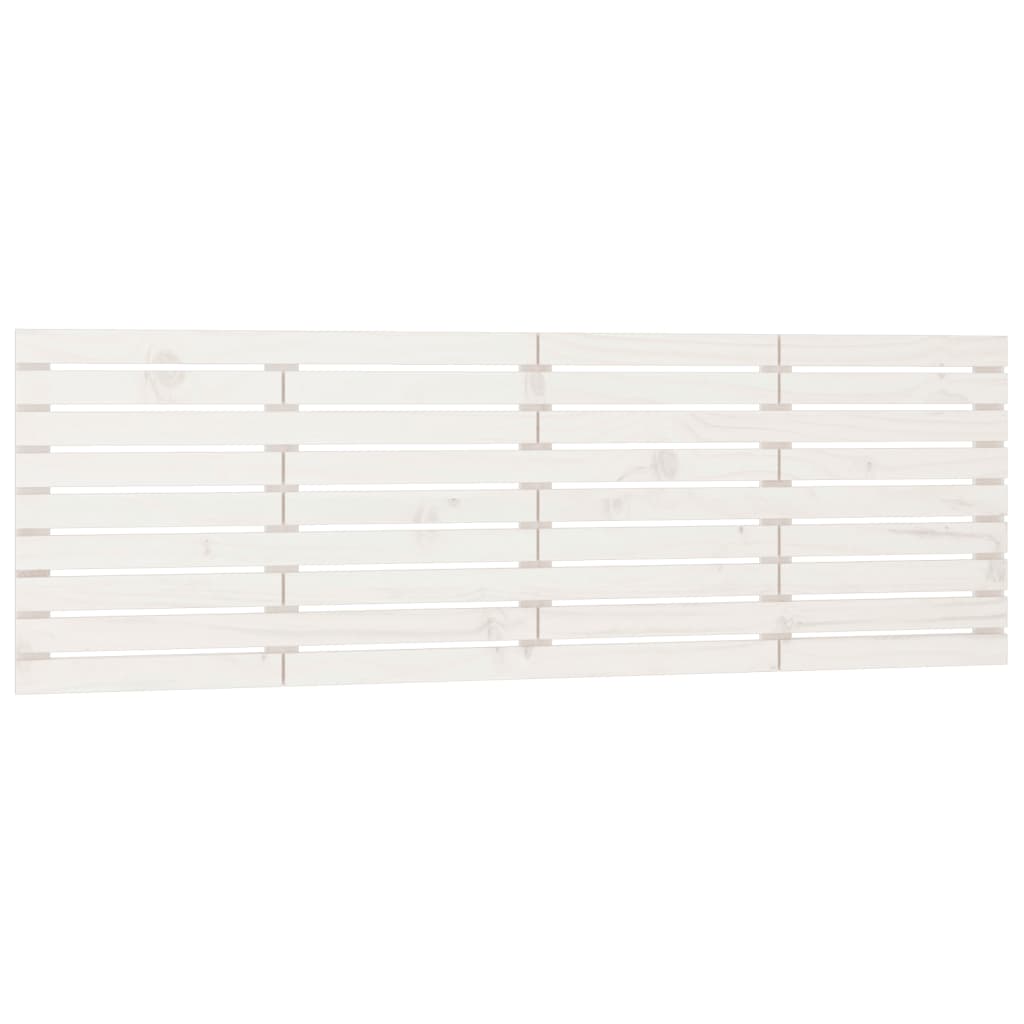 Testiera da Parete Bianca 206x3x63 cm in Legno Massello di Pino