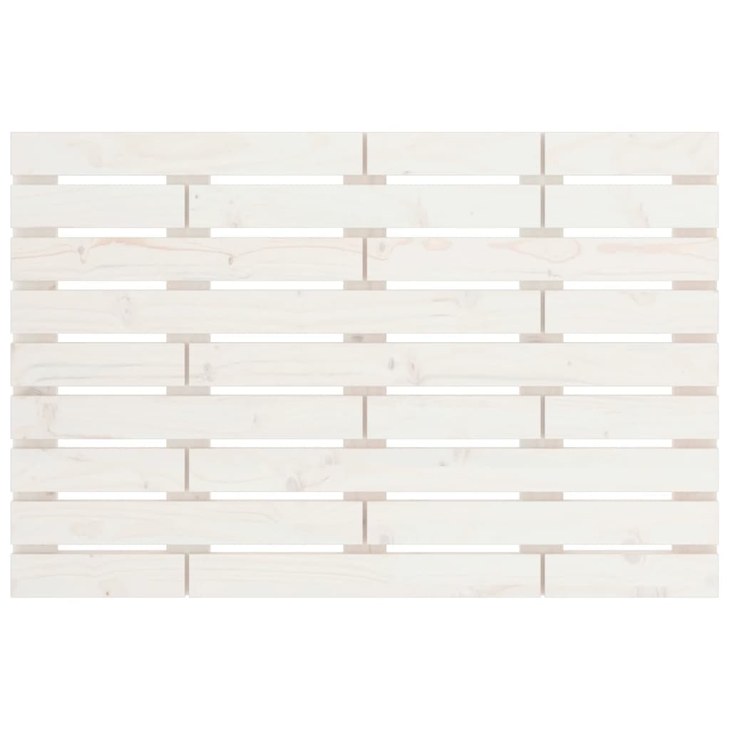 Testiera da Parete Bianca 96x3x63 cm in Legno Massello di Pino
