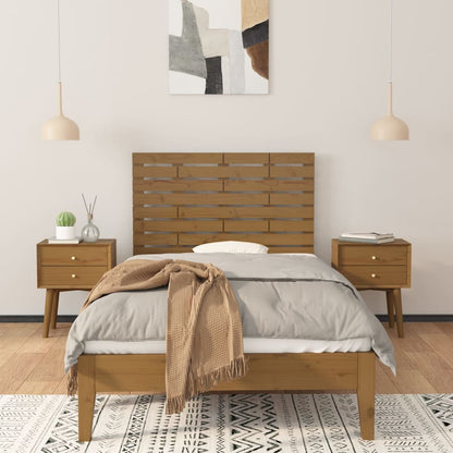 Testiera da Parete Ambra 96x3x63 cm in Legno Massello di Pino
