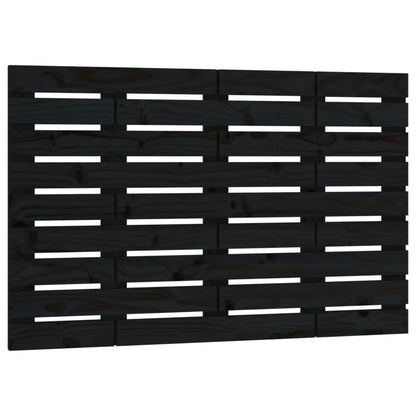 Testiera da Parete Nera 96x3x63 cm in Legno Massello di Pino