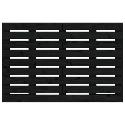 Testiera da Parete Nera 96x3x63 cm in Legno Massello di Pino