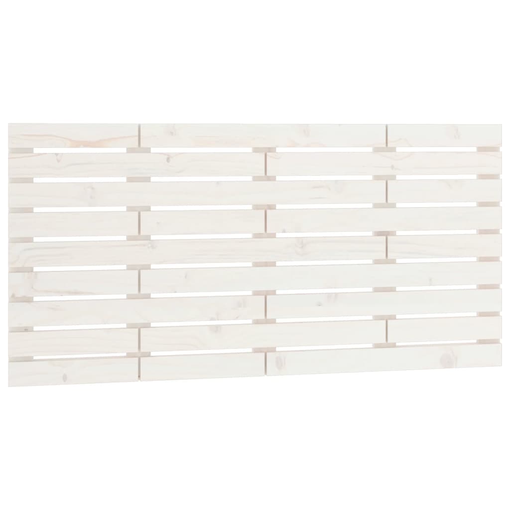 Testiera da Parete Bianca 126x3x63 cm in Legno Massello di Pino