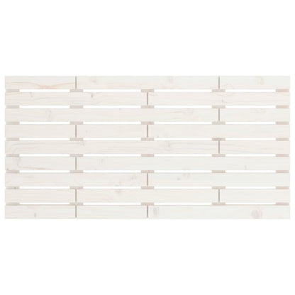 Testiera da Parete Bianca 126x3x63 cm in Legno Massello di Pino