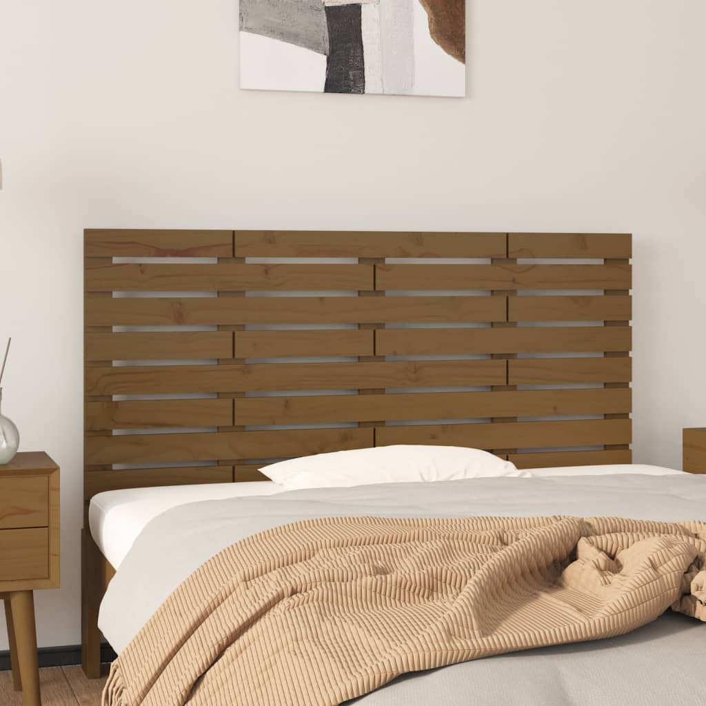 Testiera da Parete Ambra 126x3x63 cm in Legno Massello di Pino