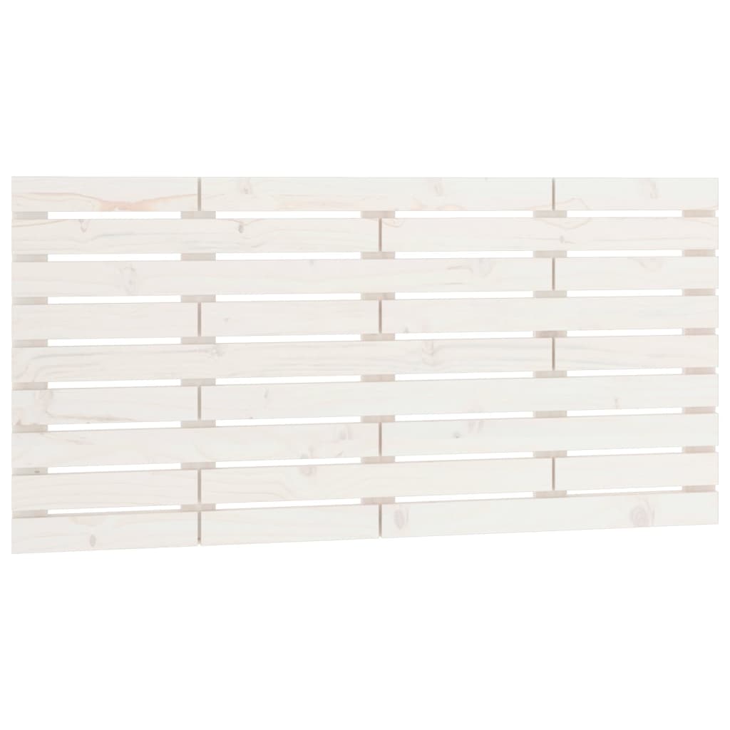 Testiera da Parete Bianca 156x3x63 cm in Legno Massello di Pino