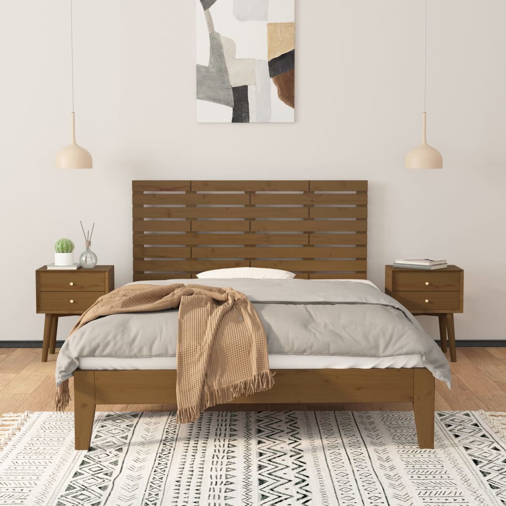 Testiera da Parete Ambra 156x3x63 cm in Legno Massello di Pino