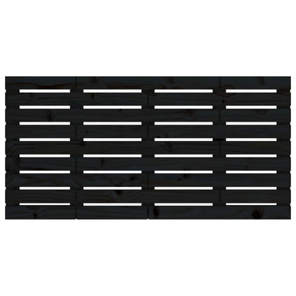 Testiera da Parete Nera 156x3x63 cm in Legno Massello di Pino