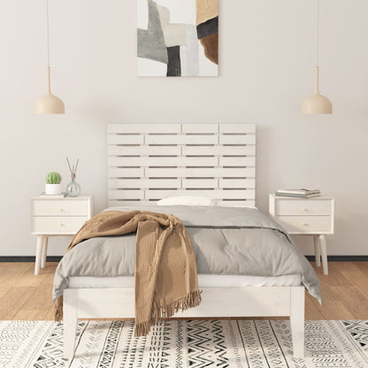 Testiera da Parete Bianca 81x3x63 cm in Legno Massello di Pino