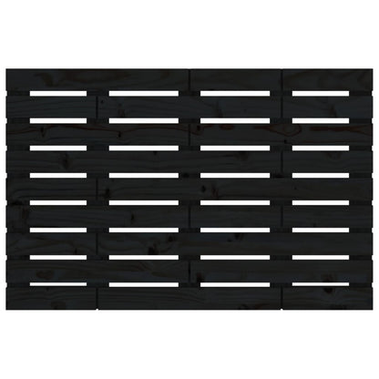 Testiera da Parete Nera 81x3x63 cm in Legno Massello di Pino