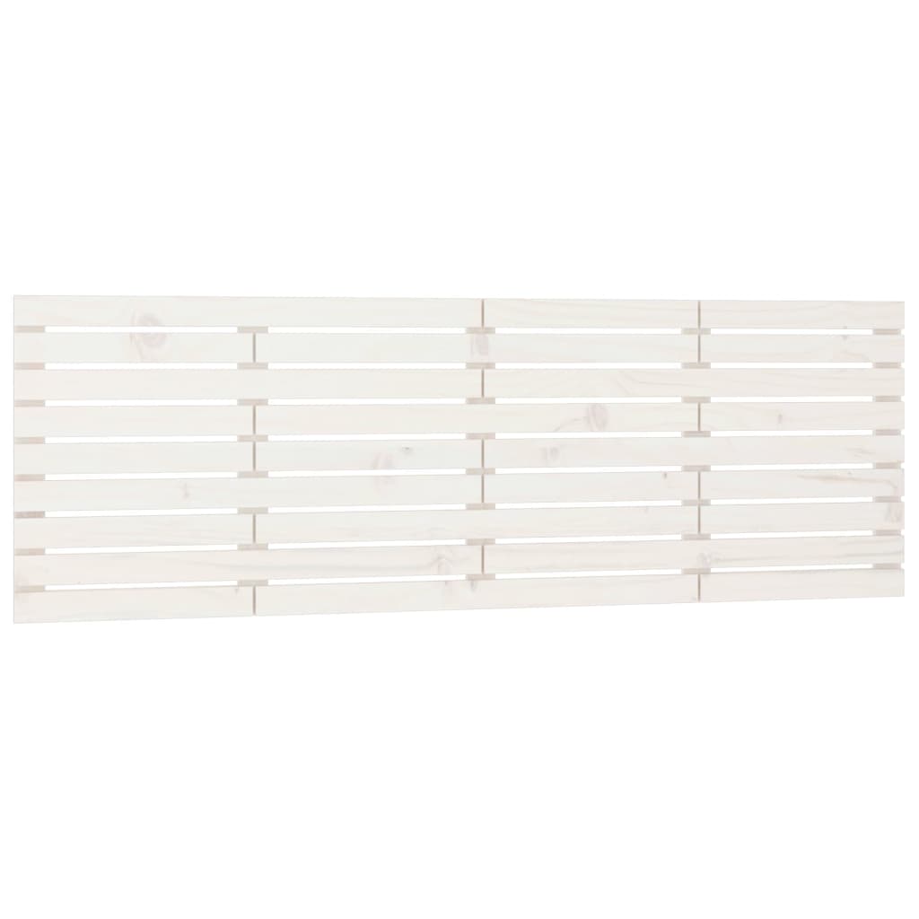 Testiera da Parete Bianca 166x3x63 cm in Legno Massello di Pino